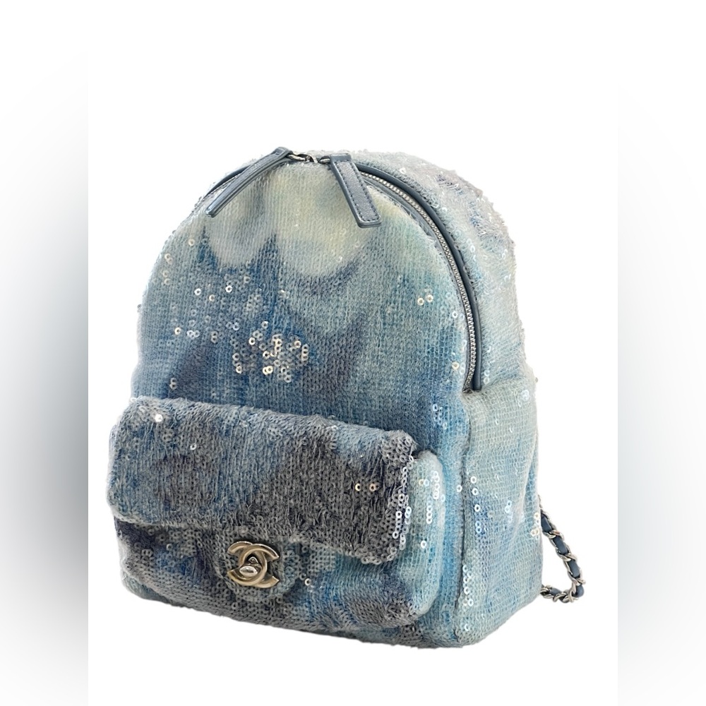 CHANEL Sequin Tricolor Waterfall Backpack
